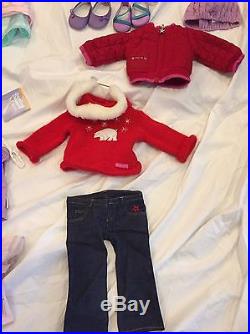American Girl HUGE Lot 2 Dolls Bed Ice Skating Clothes Accessories Saige McKenna