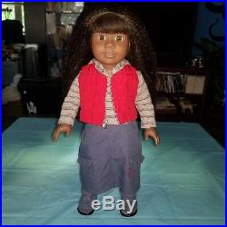 American Girl JLY18 doll black hair bangs dark skin African-American Addy #18