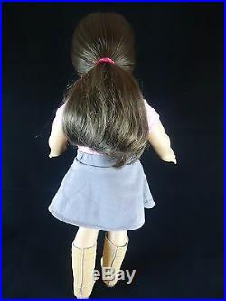 American Girl JUST LIKE YOU DOLL GREEN EYES BROWN HAIR, Skirt, Boots NICE