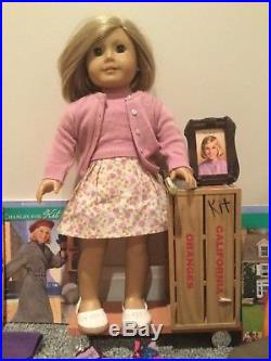 American Girl KIT KITTREDGE Doll Scooter, Books, Pop-Up Paper Play + Clothes LOT