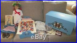 American Girl Kirsten Lot Doll, Trunk, Bed with quilt, 3 Outfits, 2 cats, book