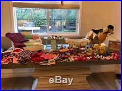 American Girl Lot 100+ pieces bed, horse, food, table, clothes, shoes, pets