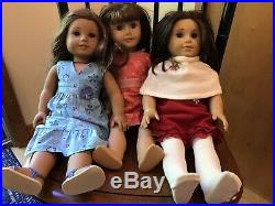 American Girl Lot of 3 Dolls with Clothing as Pictured Each Doll 18 Tall