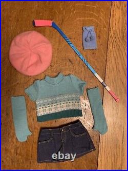 American Girl Mia St. Clair (2008) with Outfits, Skates, Sleeping Bag, Book, Box