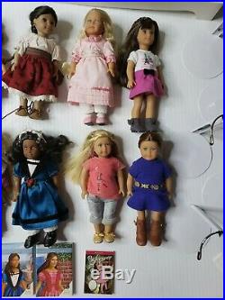 American Girl Mini Doll MEGA Lot Shelves Stands Christmas Books Retired