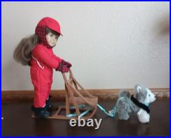 American Girl Molly Doll (white body) And Dog Sled