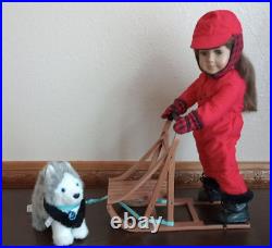 American Girl Molly Doll (white body) And Dog Sled