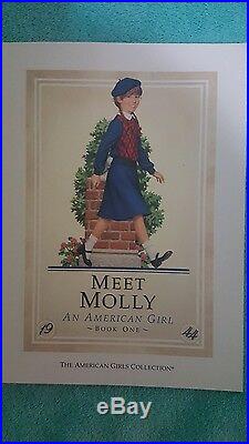 American Girl Molly Pleasant Co. With Book 18 Retired With Stand Used Without Box