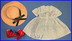American Girl Pleasant Co Kirsten Summer Dress with Straw Hat, Red Boots COMPLETE