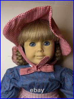 American Girl Pleasant Company 1997 Kirsten Larson Doll, Bed, Pajamas, Books EUC