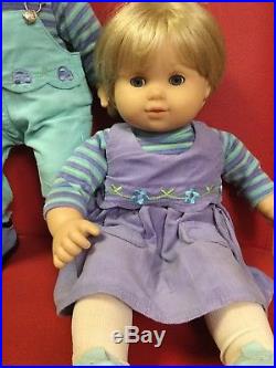 American Girl Pleasant Company Bitty Baby Twins with outfits and book blondes