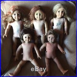 American Girl Pleasant Company Felicity Blonde Lot of 5 Dolls for TLC Repair