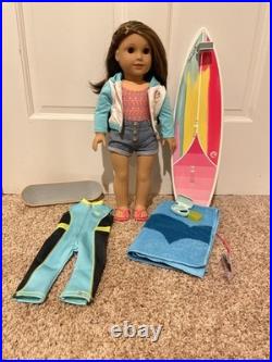 American Girl Retired Girl Of The Year Joss With Surf Set And Original Outfit