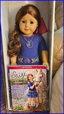 American Girl SAIGE Doll with Paperback Book & Box RETIRED EXC CONDITION