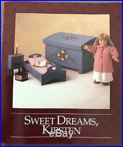 American Girl Sweet Dreams Kirsten Trunk, Bed, Washstand, Nighttime Necessities