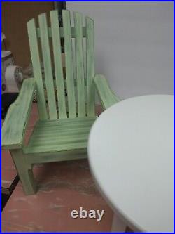 American Girl Tropical Cabana Table & 2 Adirondack chairs RETIRED RARE