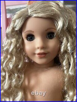 American Girl Truly Me 115 18 Doll Gray Blue Eyes Curly Blonde Hair