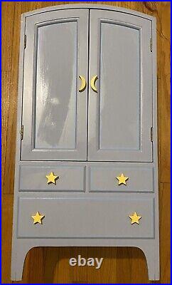 American Girl doll Moon & Stars Wardrobe Armoire + Trundle Bed + 2 nightstands