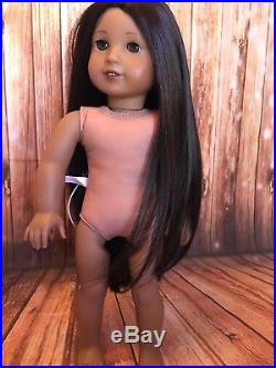 American girl 18custom girl doll cleaned green eyes brown hair #67