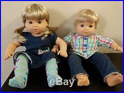 American girl doll bitty baby boy and girl blue eyes blonde twins