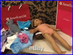 American girl doll lot Kanani, meet, necklace, seal, flower, box, book& extras