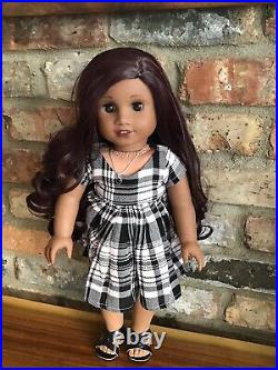 August Custom OOAK American Girl Doll Melody Deep Purple Hair Brown Eyes