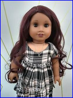 August Custom OOAK American Girl Doll Melody Deep Purple Hair Brown Eyes