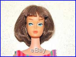 Barbie VINTAGE Brunette LONG HAIR AMERICAN GIRL BARBIE Doll withTOE POLISH