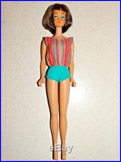 Barbie VINTAGE Brunette LONG HAIR AMERICAN GIRL BARBIE Doll withTOE POLISH