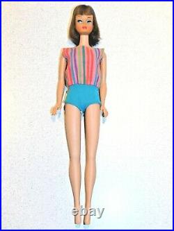 Barbie VINTAGE Brunette LONG HAIR AMERICAN GIRL Bend Leg BARBIE Doll