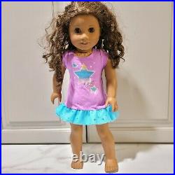 Black brown American Girl Doll 18 Plus clothing 2014 teeth curls POC