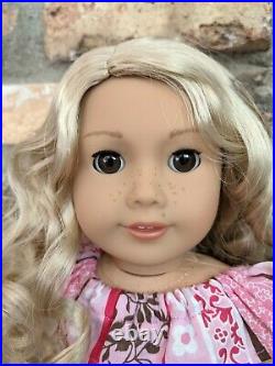 Chloe Custom OOAK American Girl Doll Blonde Curly Hair Brown Eyes Freckles