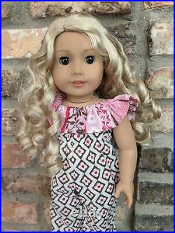 Chloe Custom OOAK American Girl Doll Blonde Curly Hair Brown Eyes Freckles