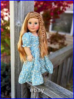 Custom American Girl Doll BeForever Rebecca Hazel Eyes Red Blonde Wig OOAK