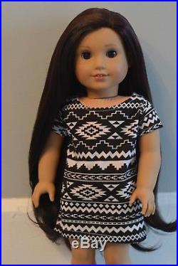 Custom American Girl Doll Grace Brown Eyes Black Hair Freckles