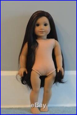 Custom American Girl Doll Grace Brown Eyes Black Hair Freckles