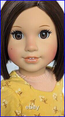 Custom American Girl Doll Julie Albright Brown Eyes Dark Brown Bob Wig Hair