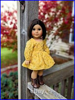 Custom American Girl Doll Julie Albright Brown Eyes Dark Brown Bob Wig Hair