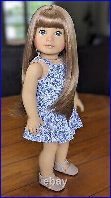 Custom American Girl Doll Truly Me 64 Jess Mold Blue Eyes Light Brown Wig Hair