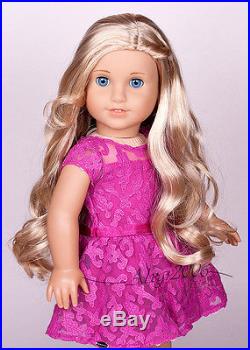 Custom American Girl Doll blue eyes McKenna Tenney blond wig OOAK new outfit