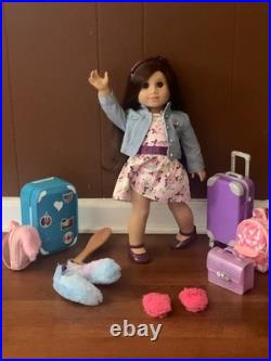 Custom American girl doll and accessories- barely used with multiple bags
