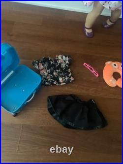Custom American girl doll and accessories- barely used with multiple bags