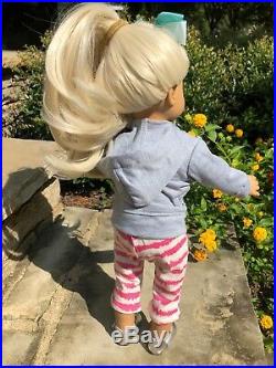 Custom Ooak American Girl Doll new Blond wig, blue eyes, Jojo Siwa styled