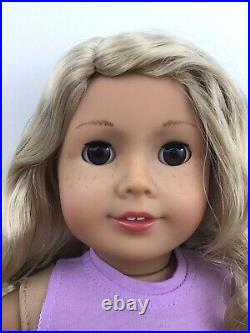 Elaine Custom OOAK American Girl Doll Brown Eyes Blonde Curly Hair Freckles