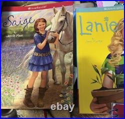 FOUR American Girl Dolls Brown Hair Brown & Blue Eyes, HORSE BOOKS