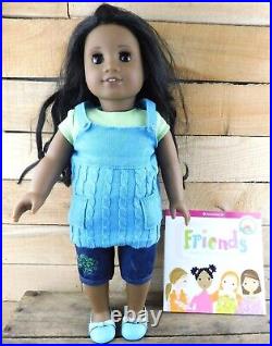 HTF Retired American Girl GOTY Sonali 18 Doll with Meet Outfit Book