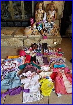 Huge American Doll lot 4 dolls accessories clothes shoes wig Julie Kit Truely Me