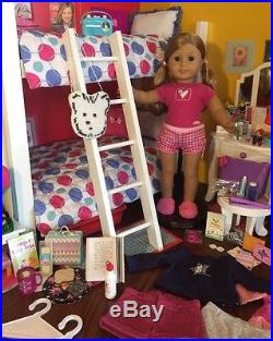 Huge American Girl Doll & Bedroom Lot-Doll, Bunk Beds, Vanity, Armoire, Pets+More