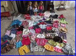 Huge American Girl Doll Lot 100+ items 3 DOLLS CLOTHES SHOES + MORE VGC