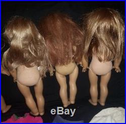 Huge LOT of 10 American Girl Dolls Pleasant Company 18 Needs TLC bitty baby